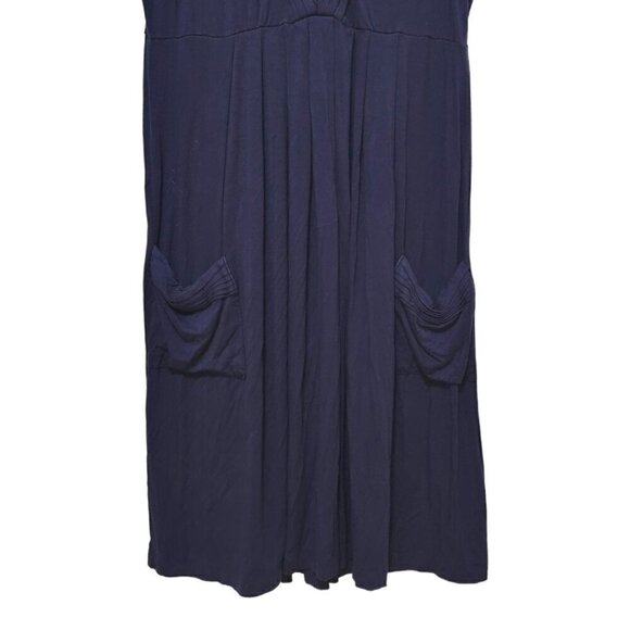 Calvin Klein Indigo Pleated Minimalist Sleeveless Knee Length Casual Dress Sz 6 - Picture 3 of 9
